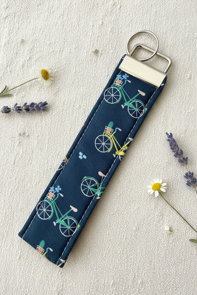 Vintage Bicycle Wristlet - Silver Hardware