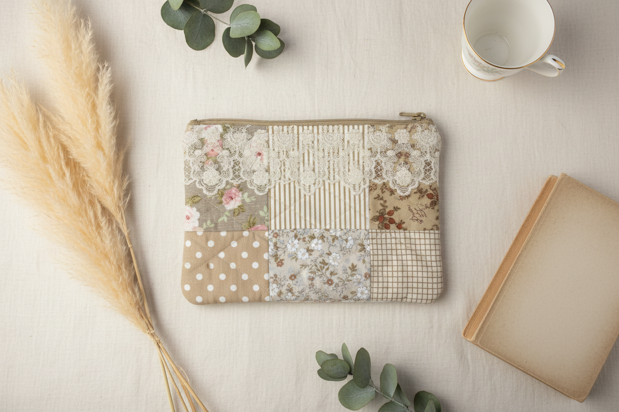 Quilted Patchwork Pouch – Regenerated High Res