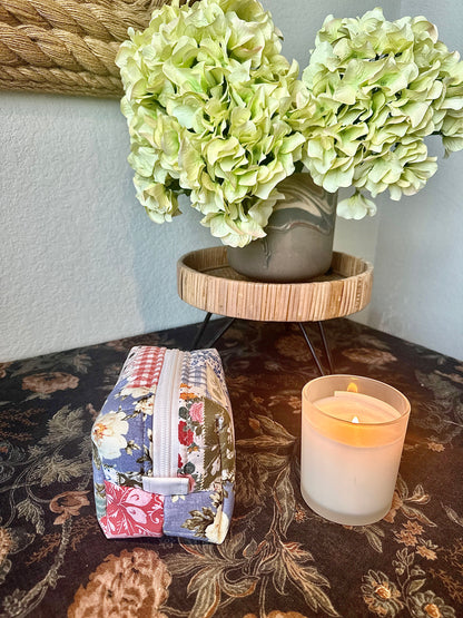 Handmade Quilted Boxy Bag - Cottage Medley (Small)
