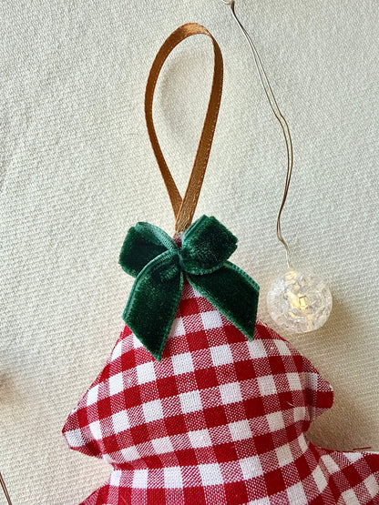 Christmas Keepsake Tree Ornament - Red Gingham