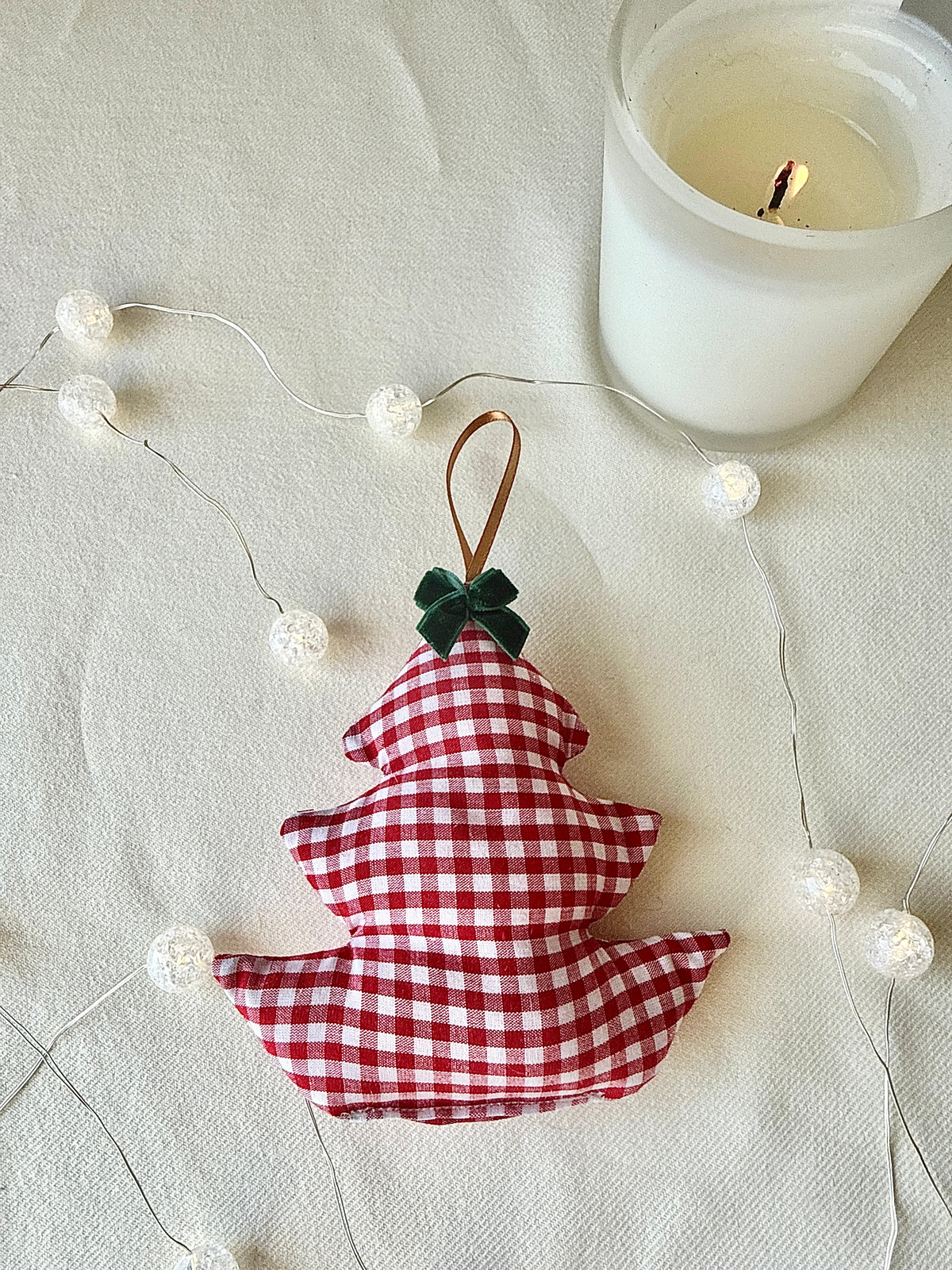 Christmas Keepsake Tree Ornament - Red Gingham