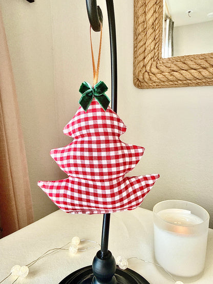 Christmas Keepsake Tree Ornament - Red Gingham