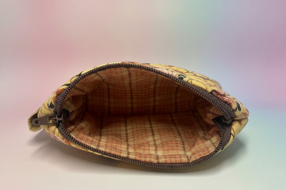 Honey Roses Coin Pouch with Checkered Lining