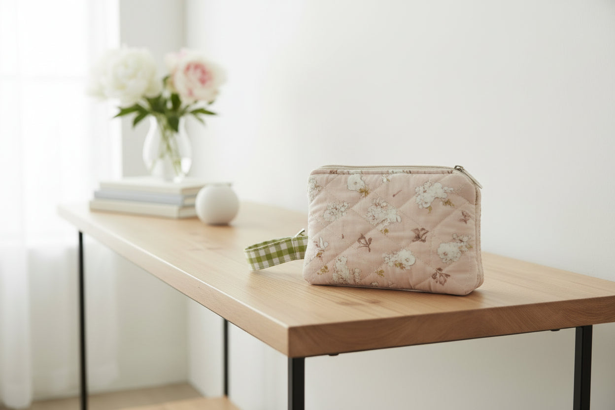 Playful Kitty Quilted Coin Pouch