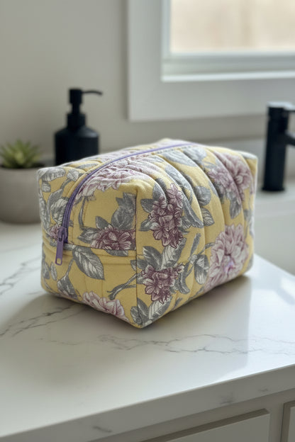Magnolia Morning Quilted Boxy Bag with Grey Liner - Large