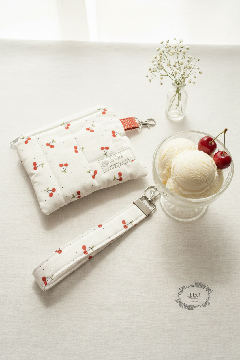 Cherry on Top Keychain Wallet — Matched Background