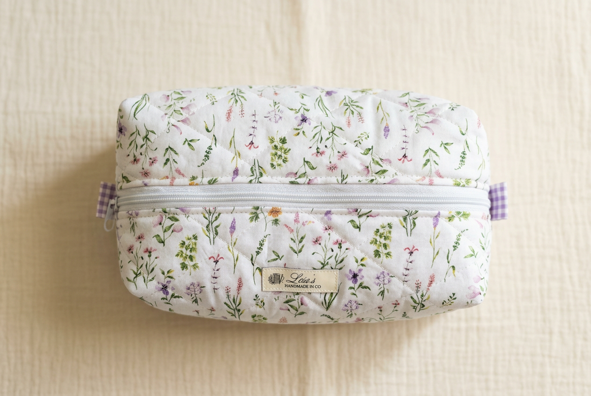 Handmade Quilted Boxy Bag - Lavender Dreams