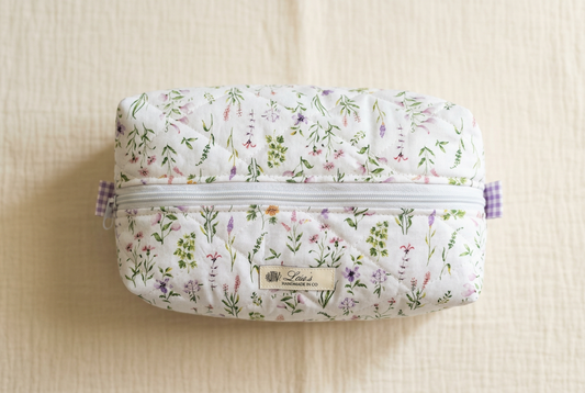 Handmade Quilted Boxy Bag - Lavender Dreams