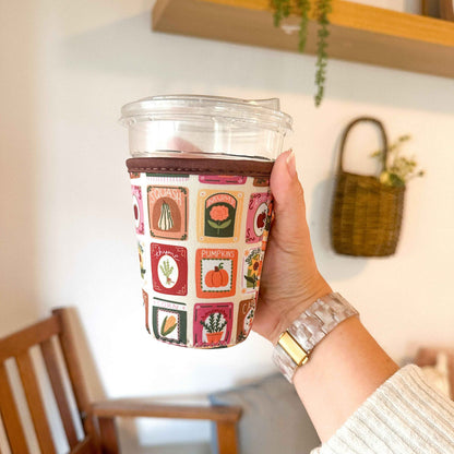 Handmade Insulated Cup Sleeve - Autumn Harvest Cup Cozy