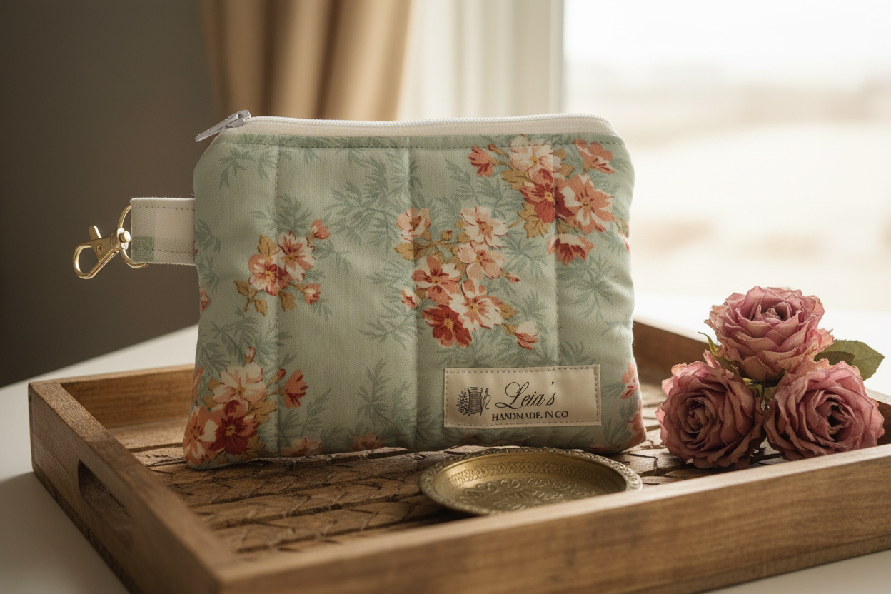 Floral Wristlet Pouch Vanity Lifestyle