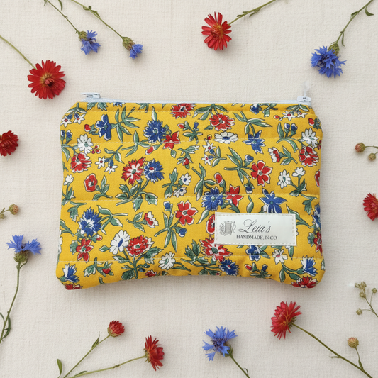 Golden Floral Pouch - Hero