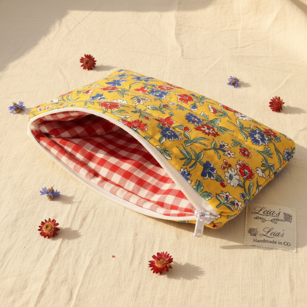 Golden Floral Pouch - Interior