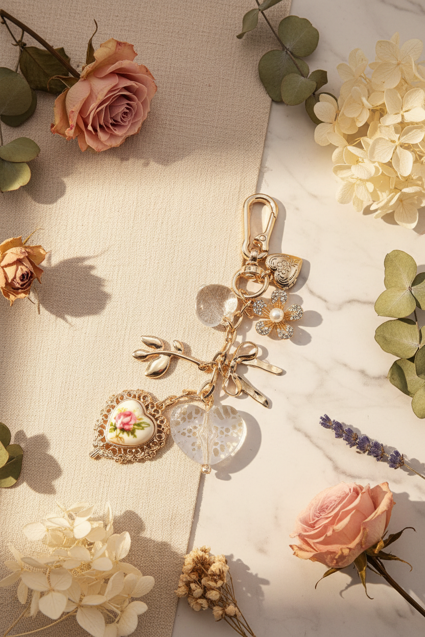 Lace Heart Bag Charm