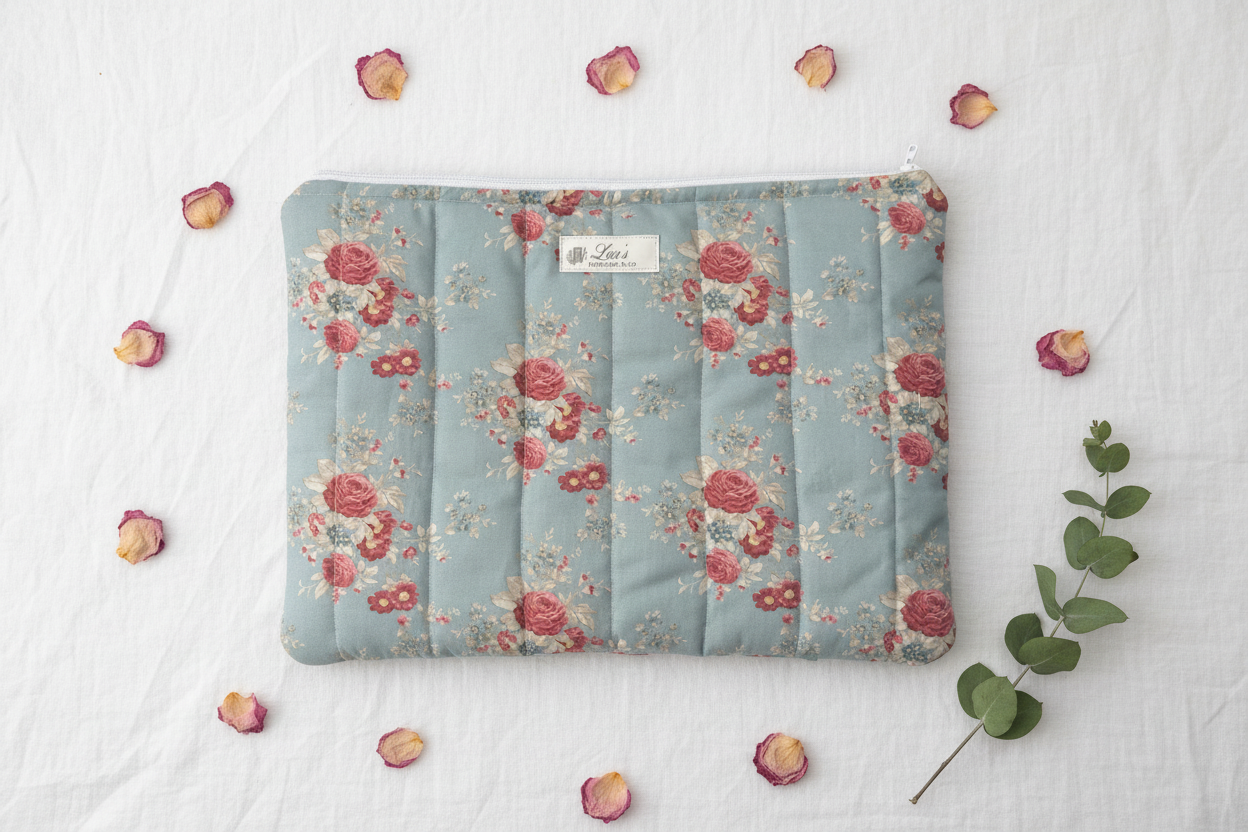 Misty Meadow Laptop Sleeve - Correct Orientation Flat Lay