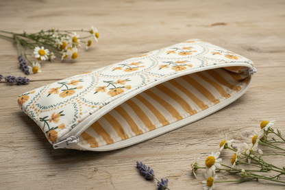 Pencil Pouch - Interior with Flowers