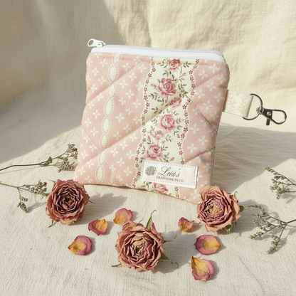Pink Rambler Keychain Wallet - Silver Clasp