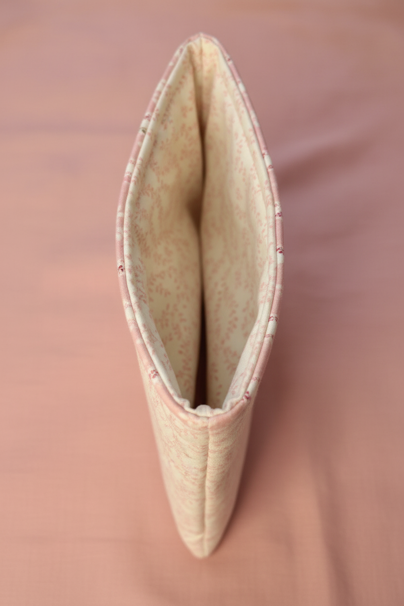Pink Rambler Kindle Sleeve - Looking Into Open Top