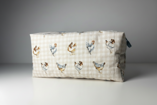 Chicken Print Quilted Boxy Bag - Large