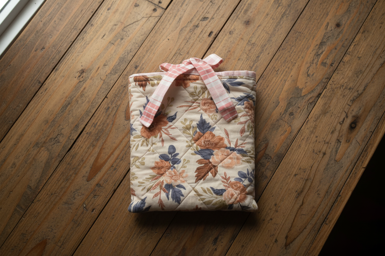Professional product photo of vintage floral book sleeve