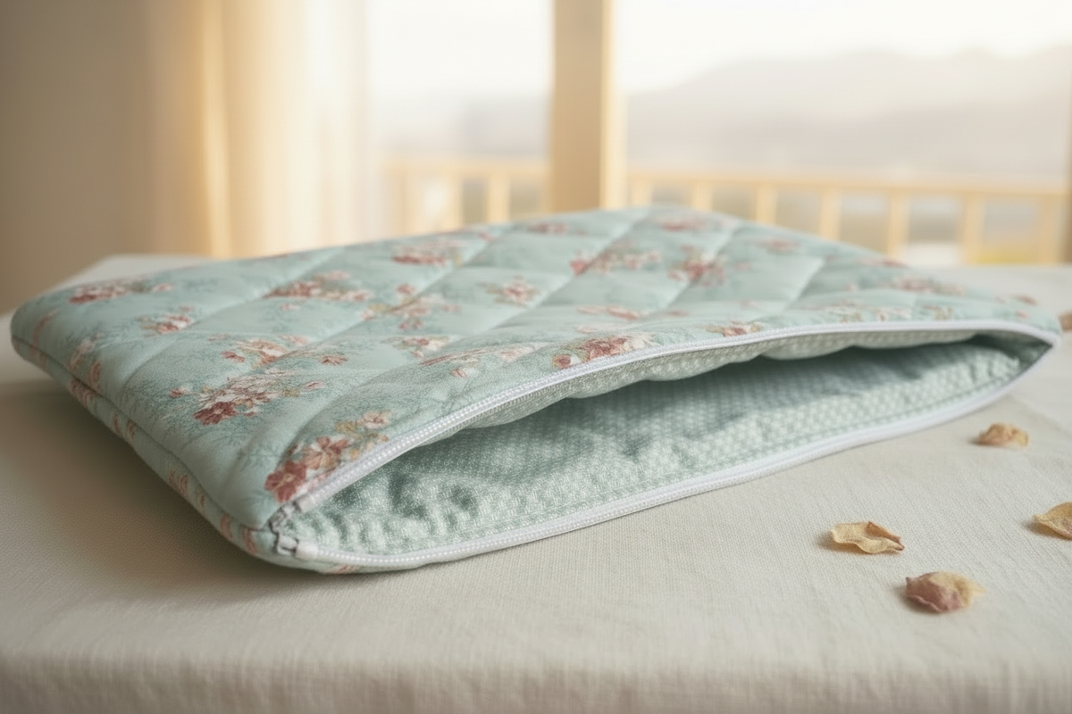 Quilted Floral Pouch — Mountain Window Lifestyle Shot
