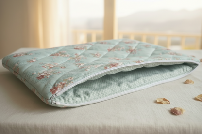 Quilted Floral Pouch — Mountain Window Lifestyle Shot