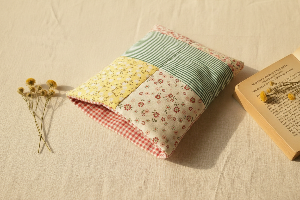 Quilted Kindle Sleeve - Gingham Liner Hero