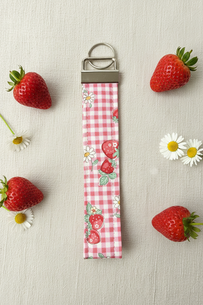 Strawberry Patch Wristlet - Silver