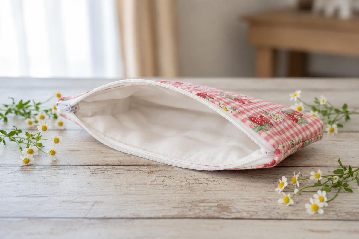 Strawberry Pencil Case - Plain White Liner